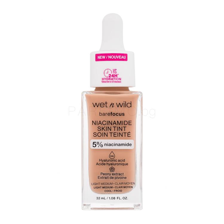 Wet n Wild Bare Focus Niacinamide Skin Tint Фон дьо тен за жени 32 ml Нюанс Light Medium