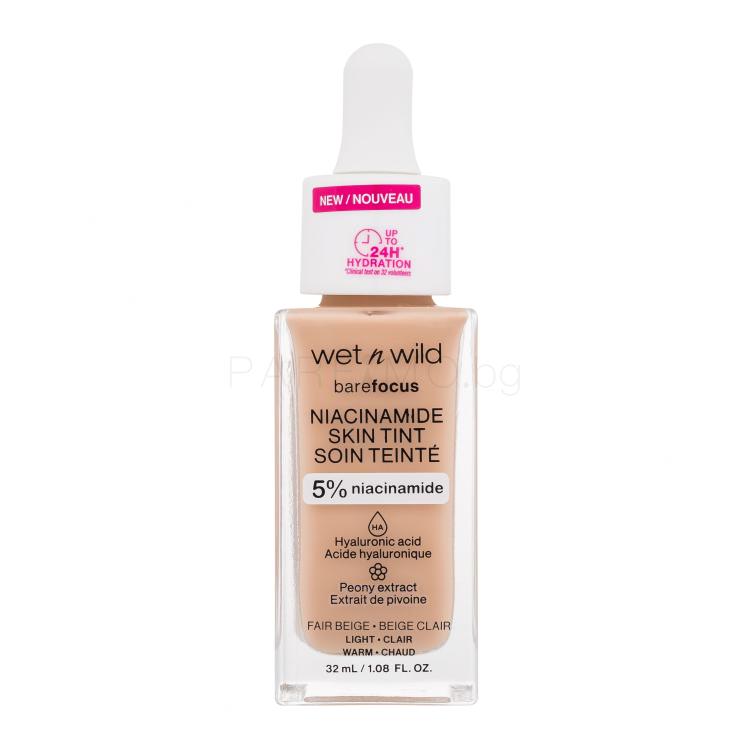 Wet n Wild Bare Focus Niacinamide Skin Tint Фон дьо тен за жени 32 ml Нюанс Light