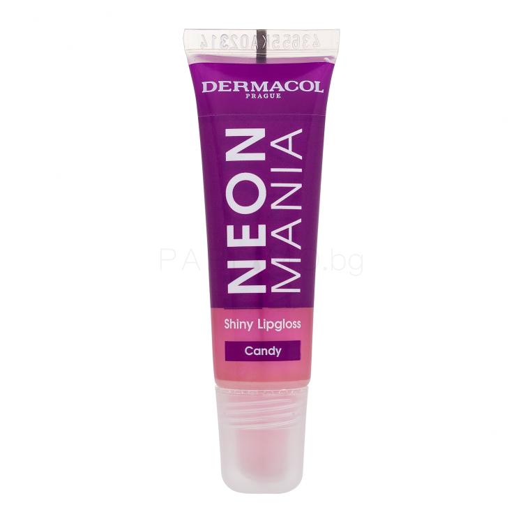 Dermacol Neon Mania Shiny Lipgloss Блясък за устни за жени 10 ml Нюанс Candy