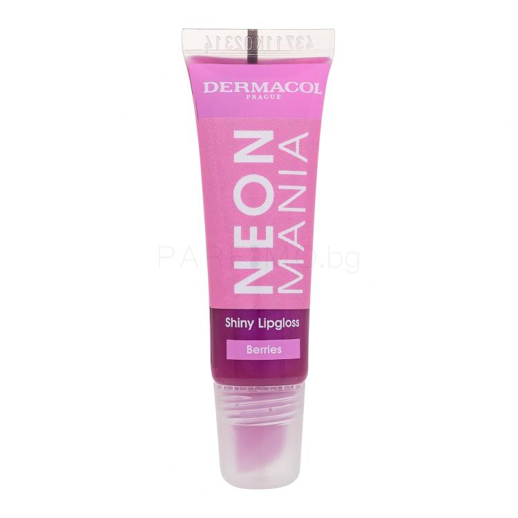 Dermacol Neon Mania Shiny Lipgloss Блясък за устни за жени 10 ml Нюанс Berries