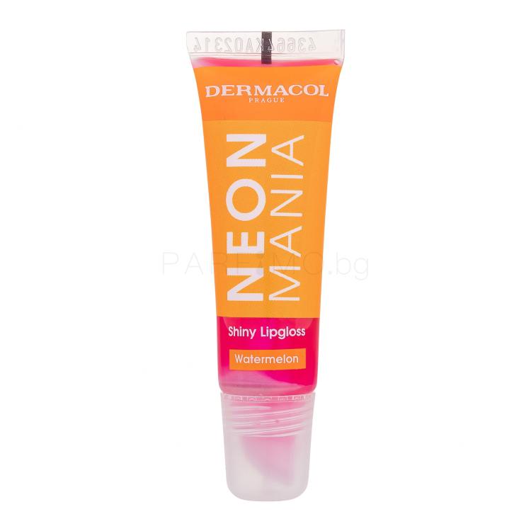 Dermacol Neon Mania Shiny Lipgloss Блясък за устни за жени 10 ml Нюанс Watermelon