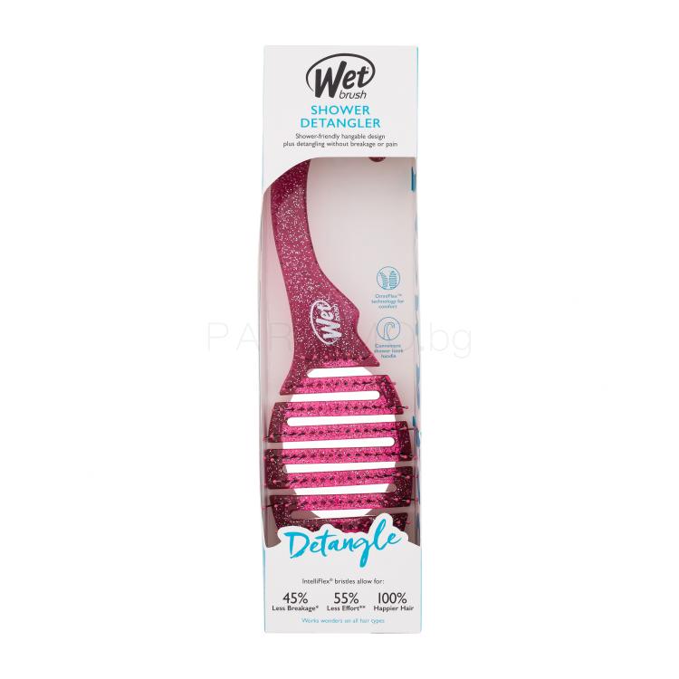 Wet Brush Shower Detangler Четка за коса за жени 1 бр Нюанс Pink Glitter