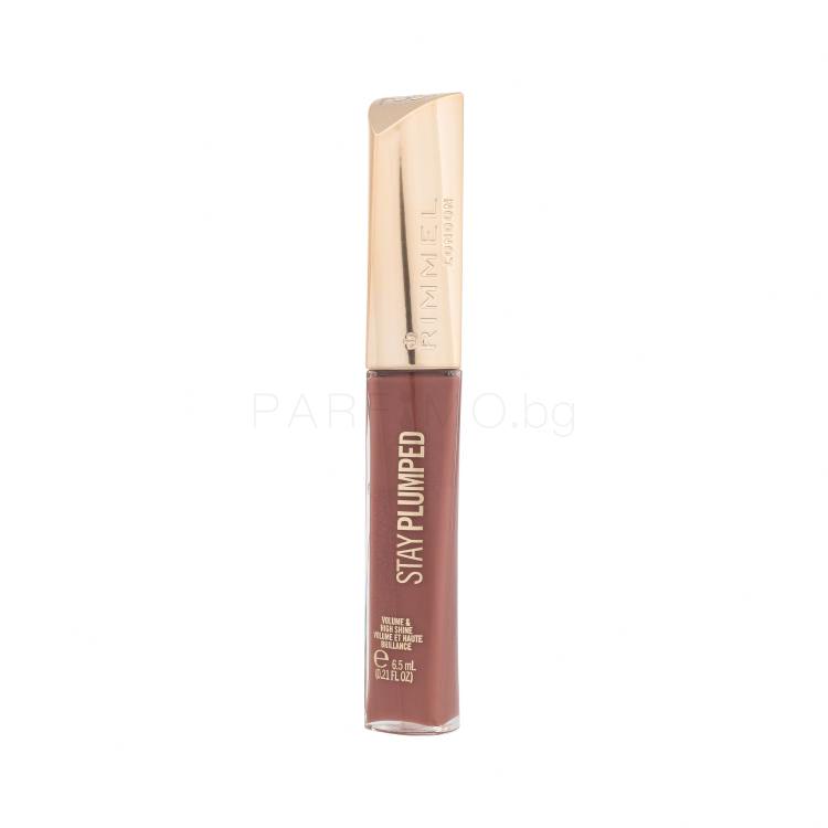 Rimmel London Stay Plumped Блясък за устни за жени 6,5 ml Нюанс 759 Spiced Nude