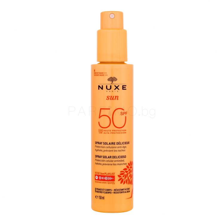 NUXE Sun Delicious Spray SPF50 Слънцезащитна козметика за тяло 150 ml ТЕСТЕР