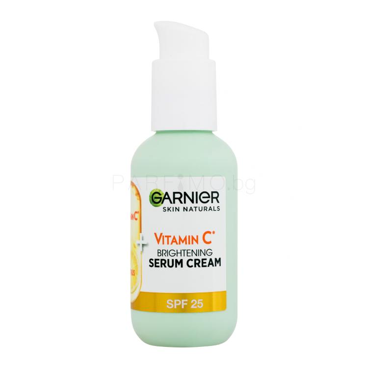 Garnier Skin Naturals Vitamin C Brightening Serum Cream SPF25 Серум за лице за жени 50 ml увредена кутия