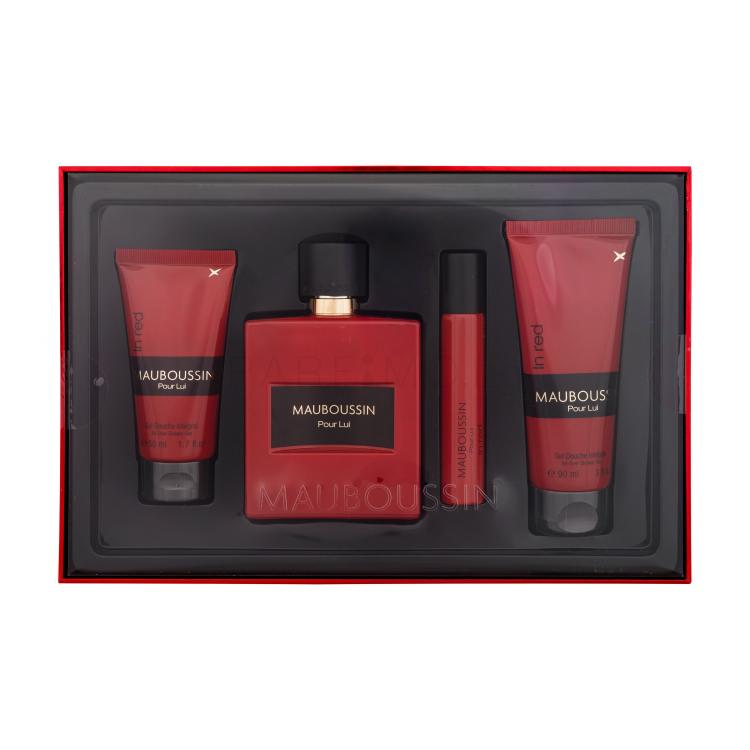 Mauboussin Pour Lui In Red Подаръчен комплект EDP 100 ml + душ гел 90 ml + EDP 20 ml + душ гел 50 ml