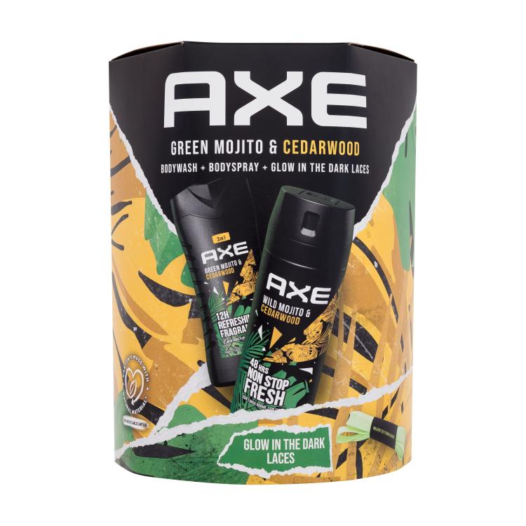 Axe Wild Mojito &amp; Cedarwood Подаръчен комплект дезодорант 150 ml + душ гел 250 ml + флуоресцентни връзки