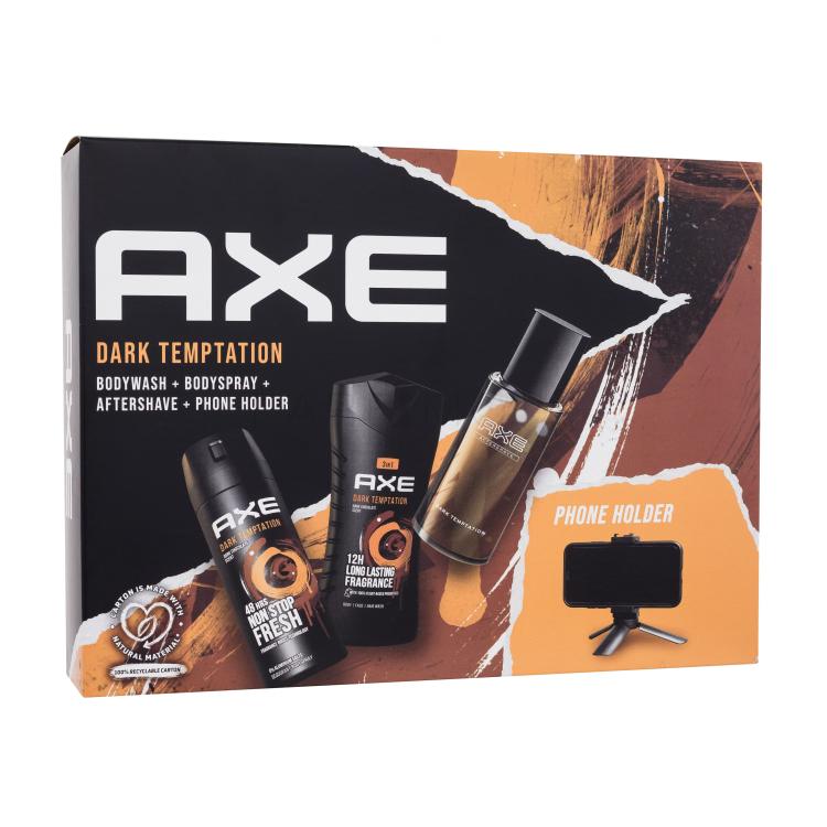 Axe Dark Temptation Подаръчен комплект душ гел 250 ml + дезодорант 150 ml + афтършейв 100 ml + стойка за телефон