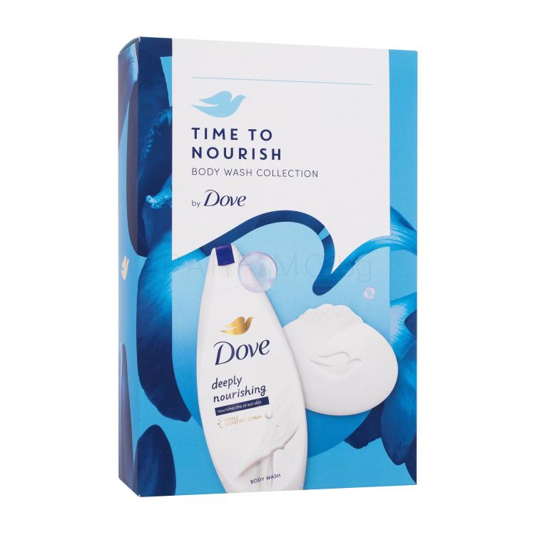 Dove Time To Nourish Body Wash Collection Подаръчен комплект душ гел Deeply Nourishing 250 ml + твърд сапун Beauty Cream Bar 90 g