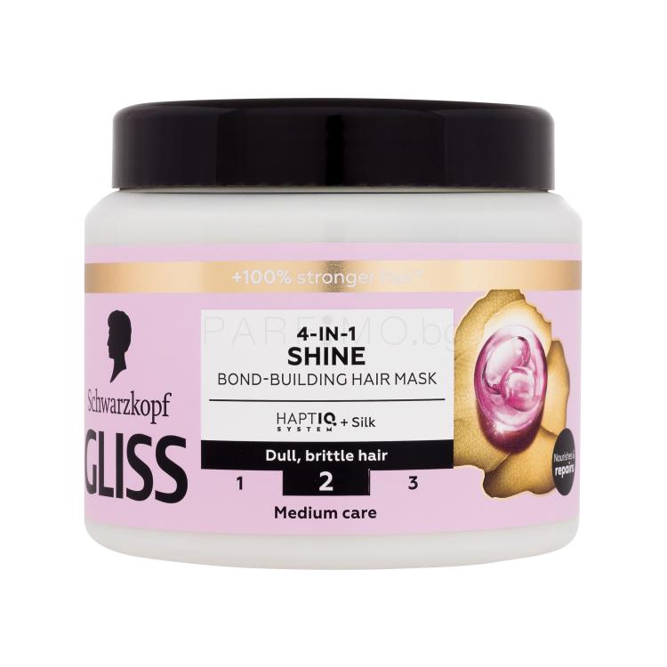 Schwarzkopf Gliss Shine 4-in-1 Hair Mask Маска за коса за жени 400 ml