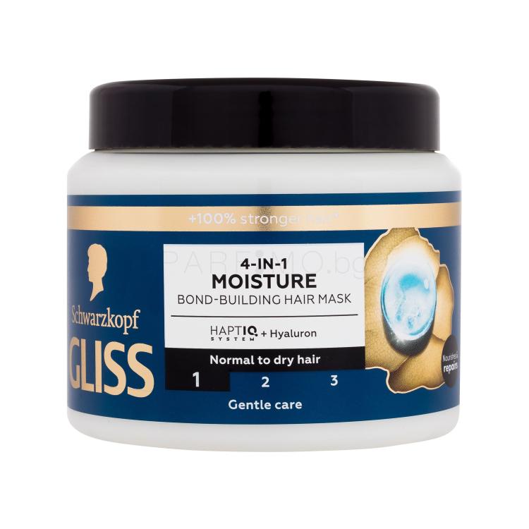 Schwarzkopf Gliss Moisture 4-in-1 Hair Mask Маска за коса за жени 400 ml