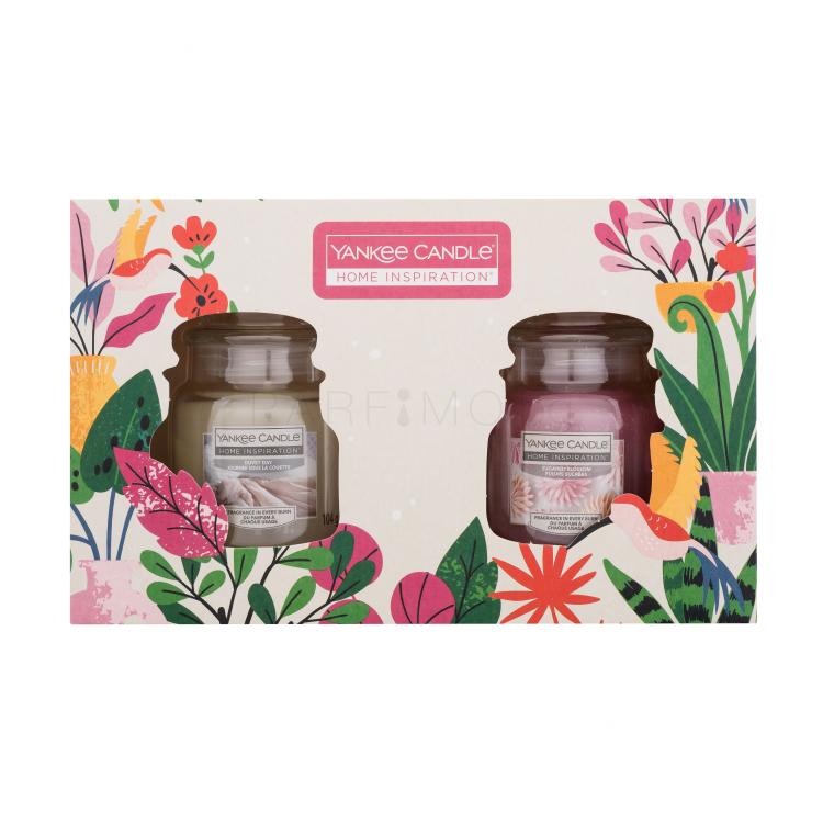 Yankee Candle Home Inspiration Spring Set Подаръчен комплект ароматизирана свещ Duvet Day 104 g + ароматизирана свещ Sugared Blossom 104 g