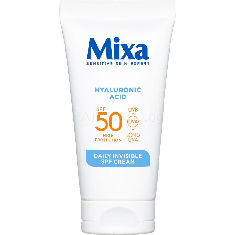 Mixa Hyaluronic Acid Daily Invisible SPF Cream SPF50 Дневен крем за лице за жени 50 ml