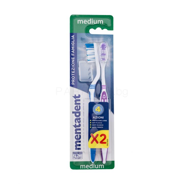 Mentadent Family Protection Toothbrush Medium Четка за зъби Комплект