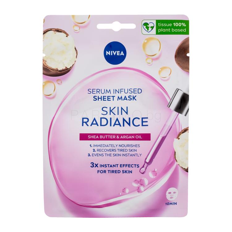 Nivea Skin Radiance Serum Infused Sheet Mask Маска за лице за жени 1 бр