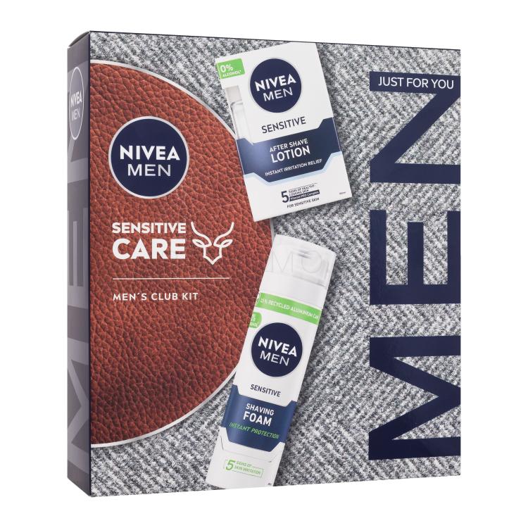 Nivea Men Sensitive Care Подаръчен комплект афтършейв Men Sensitive 100 ml + пяна за бръснене Men Sensitive 200 ml