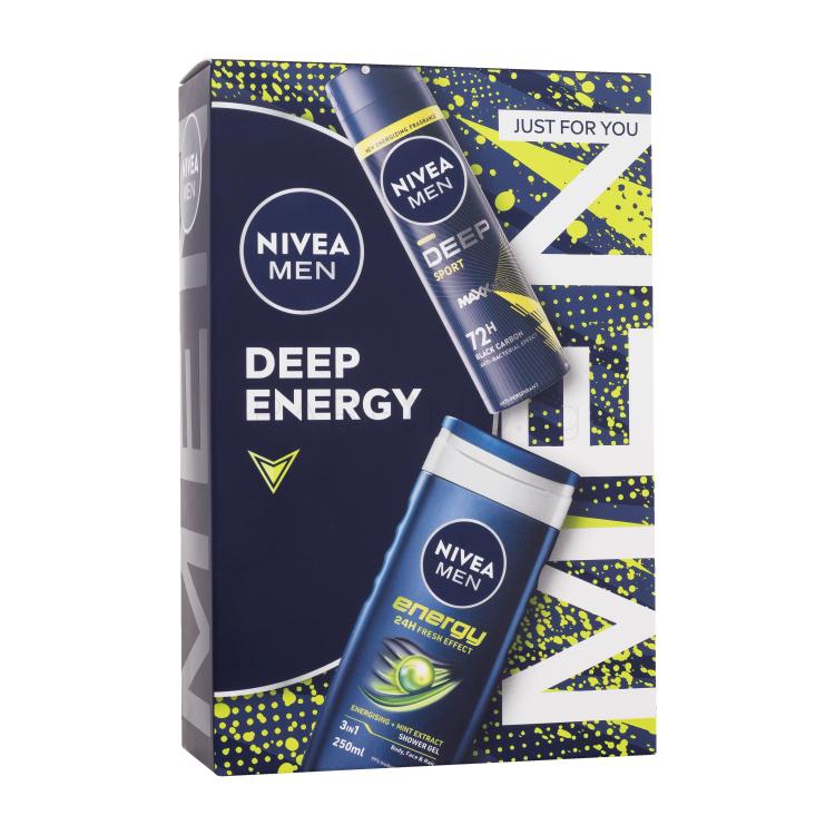 Nivea Men Deep Energy Подаръчен комплект антиперспирант Men Deep Sport 150 ml + душ гел Men Energy 250 ml