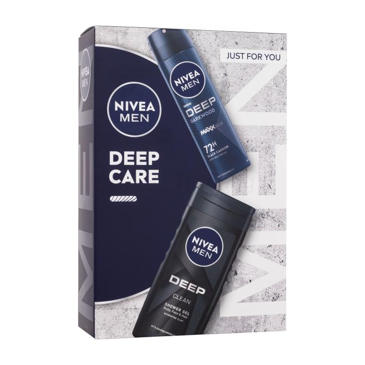 Nivea Men Deep Care Подаръчен комплект антиперспирант Men Deep Darkwood 150 ml + душ гел Men Deep Clean 250 ml