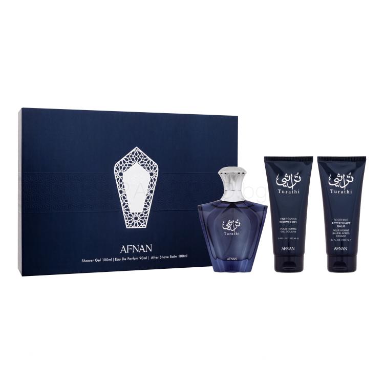 Afnan Turathi Blue Подаръчен комплект EDP 90 ml + душ гел 100 ml + балсам след бръснене 100 ml