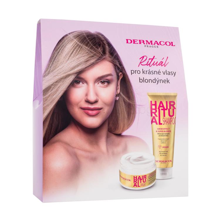 Dermacol Hair Ritual Super Blonde Подаръчен комплект шампоан Hair Ritual Grow Effect &amp; Super Blonde 250 ml + маска за коса Hair Ritual Super Blonde &amp; Intensive Care 200 ml