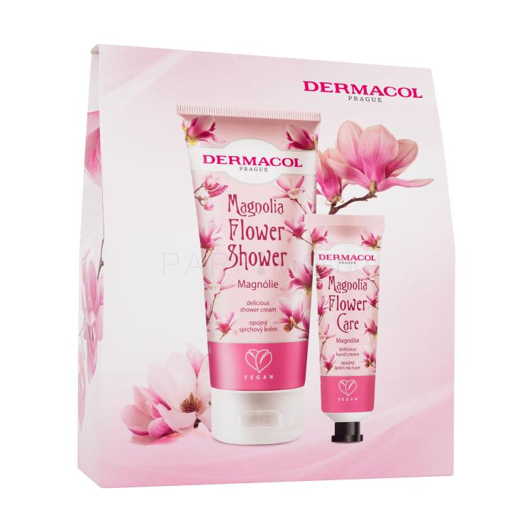 Dermacol Magnolia Flower Подаръчен комплект душ крем с аромат на магнолия 200 ml + крем за ръце с аромат на магнолия 30 ml