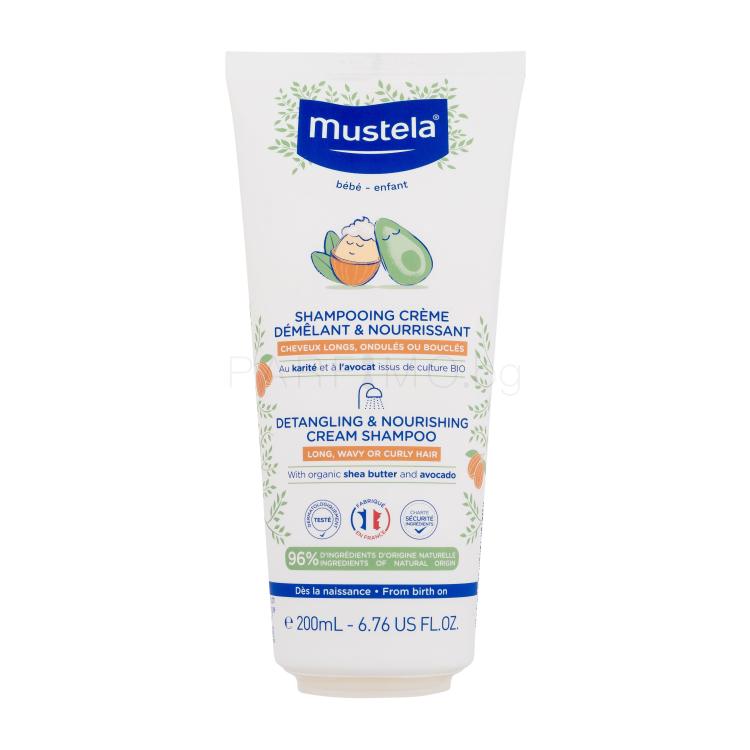 Mustela Bébé Detangling &amp; Nourishing Cream Shampoo Шампоан за деца 200 ml