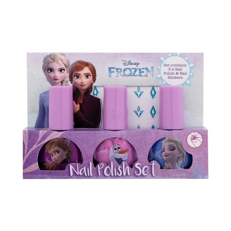 Lip Smacker Disney Frozen Nail Polish Set Подаръчен комплект лак за нокти 3 x 4 ml + стикери за нокти