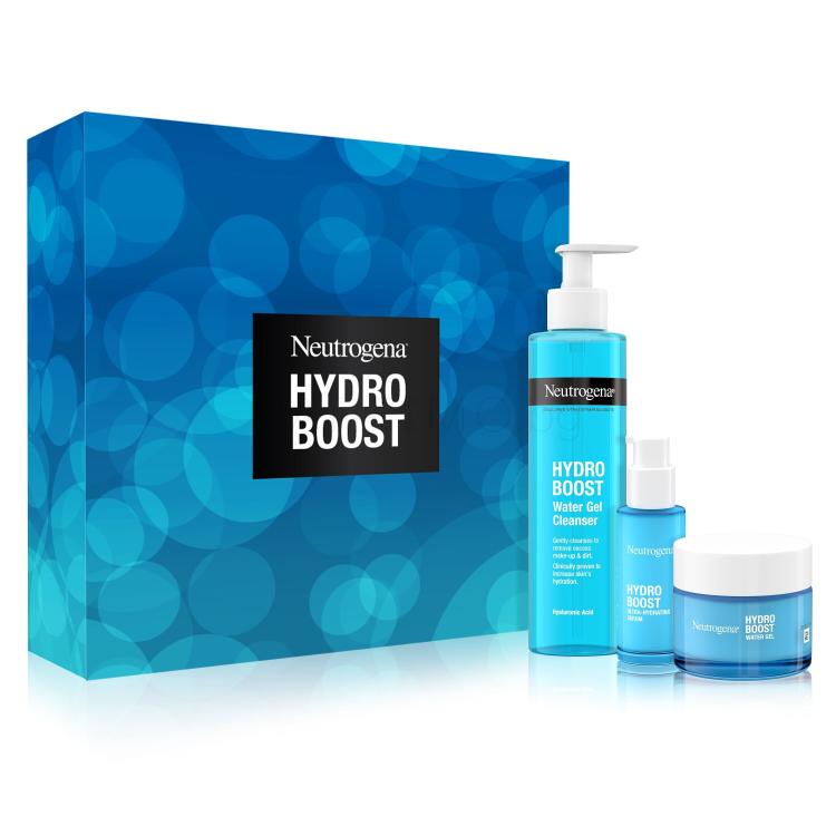 Neutrogena Hydro Boost Gift Set New Подаръчен комплект серум за лице Hydro Boost Hyaluronic Acid Ultra-Hydrating Serum 15 ml + гел за лице Hydro Boost Hyaluronic Acid Water Gel 50 ml + почистващ гел за лице Hydro Boost Water Gel Cleanser 200 ml