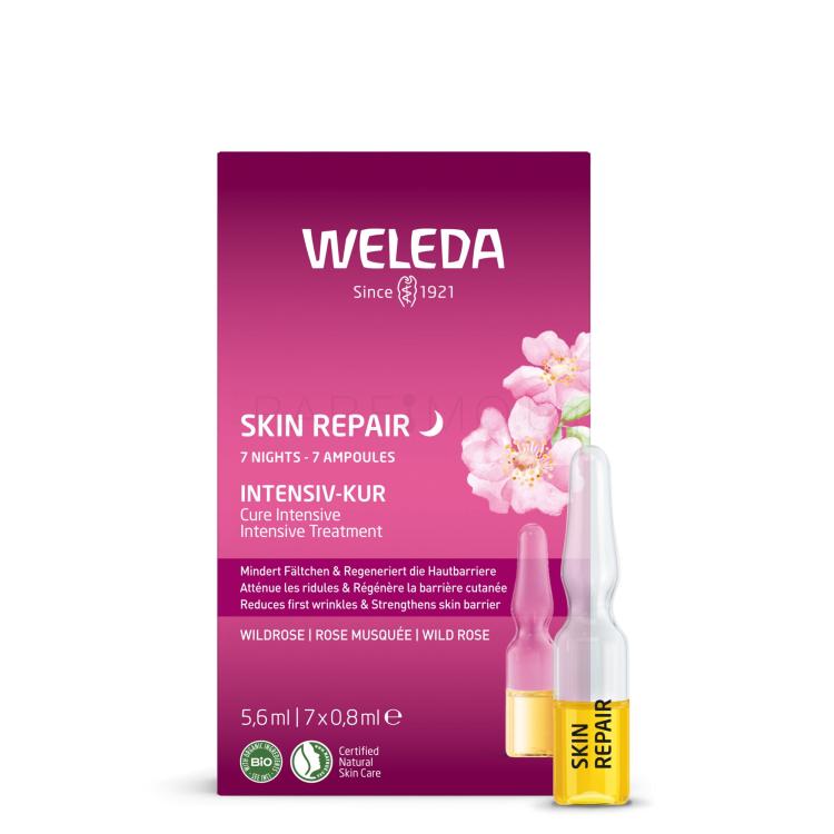 Weleda Wild Rose 7 Nights Intensive Treatment Серум за лице за жени 7x0,8 ml