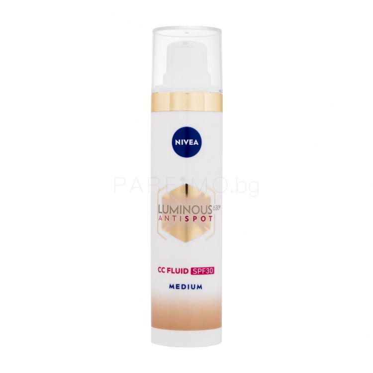 Nivea Luminous 630 Antispot CC Fluid SPF30 CC крем за жени 40 ml Нюанс 02 Medium