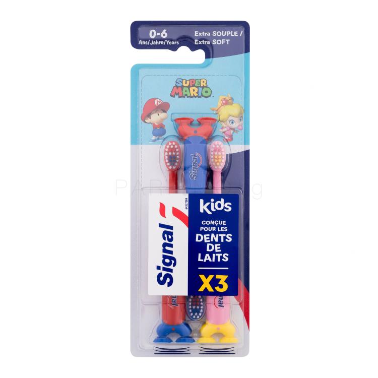 Signal Kids Super Mario Extra Soft Toothbrush Четка за зъби за деца Комплект