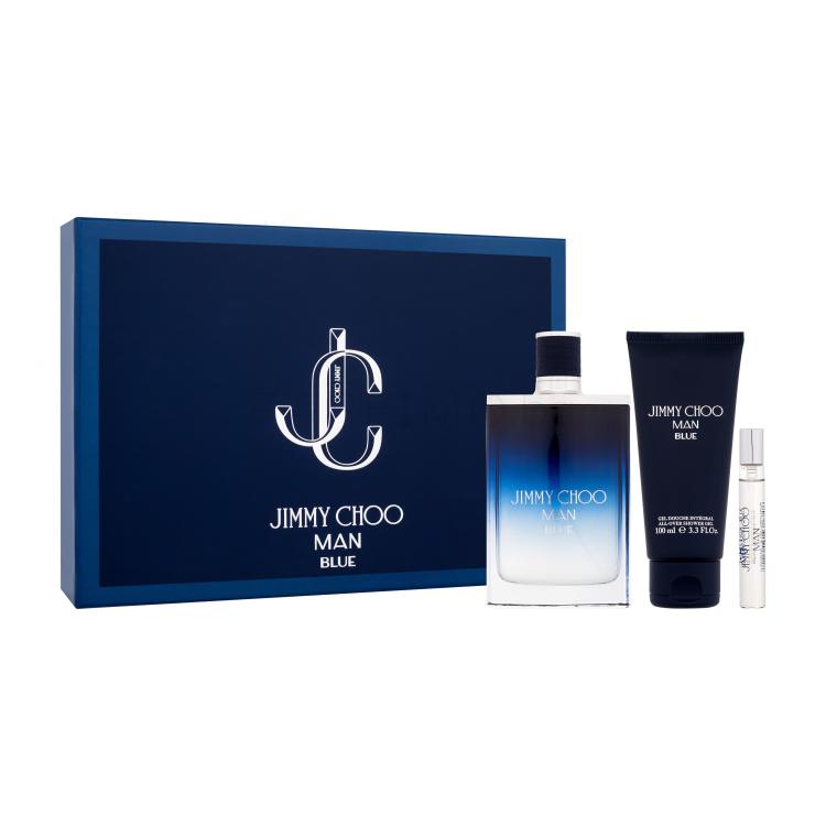 Jimmy Choo Man Blue Подаръчен комплект EDT 100 ml + EDT 7,5 ml + душ гел 100 ml