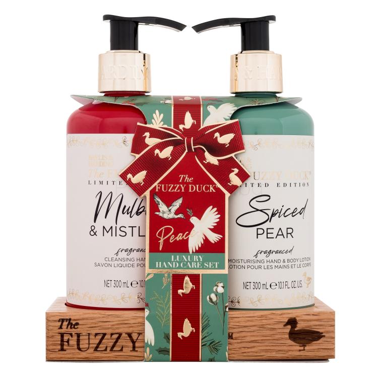 Baylis &amp; Harding The Fuzzy Duck Peace Luxury Hand Care Set Подаръчен комплект Течен сапун Mulberry &amp; Mistletoe 300 ml + лосион за тяло Spiced Pear 300 ml