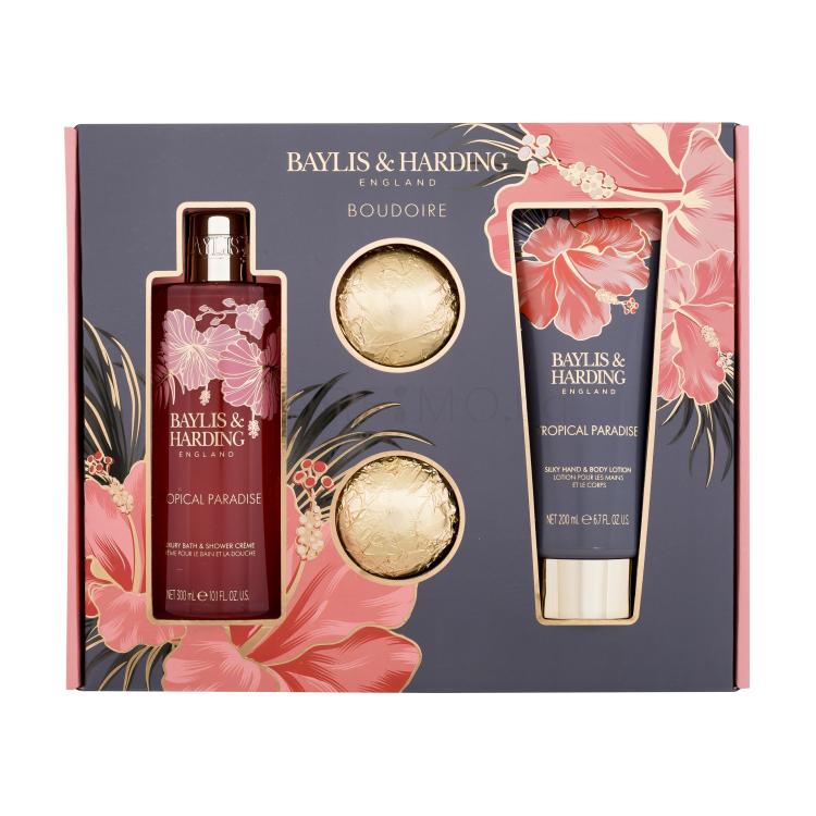 Baylis &amp; Harding Boudoire Tropical Paradise Подаръчен комплект Душ крем 300 ml + лосион за тяло 200 ml + бомба за баня 2 x 75 g