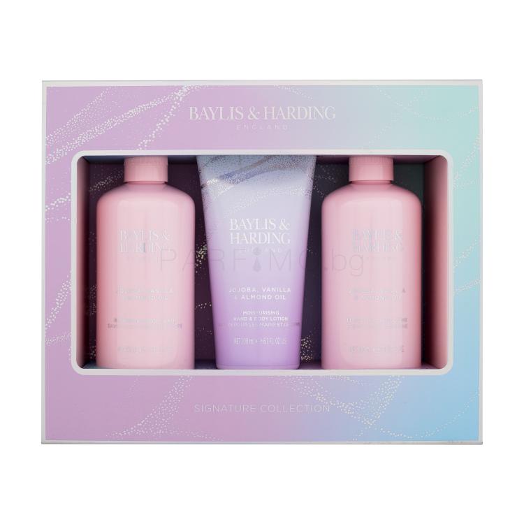 Baylis &amp; Harding Jojoba, Vanilla &amp; Almond Oil Signature Collection Подаръчен комплект Душ гел 300 ml + лосион за тяло 200 ml + душ крем 300 ml