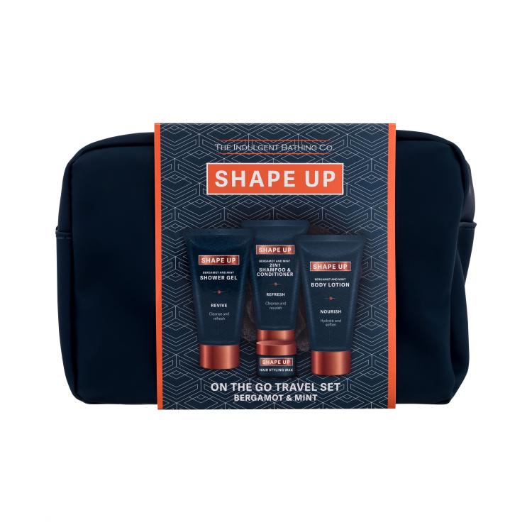 Xpel Shape Up On The Go Travel Set Подаръчен комплект душ гел Bergamot &amp; Mint 100 ml + лосион за тяло Bergamot &amp; Mint 100 ml + шампоан 2в1 Bergamot &amp; Mint 100 ml + восък за коса 20 ml + гъба за баня + козметична чанта