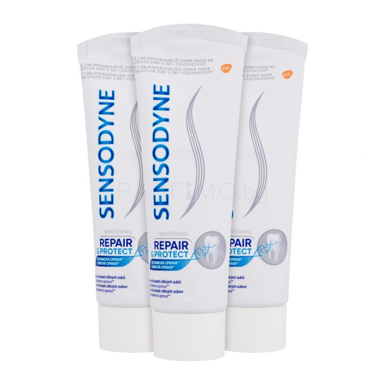 Sensodyne Repair &amp; Protect Whitening Trio Паста за зъби Комплект увредена кутия