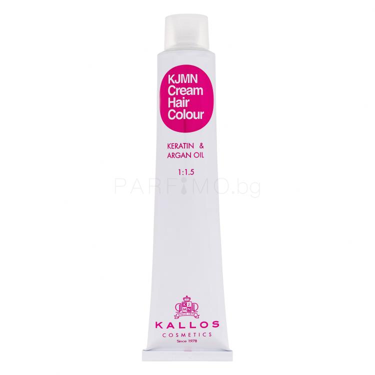 Kallos Cosmetics KJMN Cream Hair Colour Keratin &amp; Argan Oil Боя за коса за жени 100 ml Нюанс 9.1 Very Light Ash Blond увредена кутия