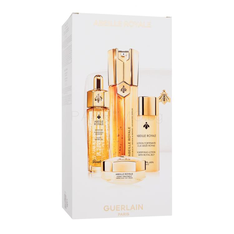 Guerlain Abeille Royale Age-Defying Programme Подаръчен комплект серум за лице Abeille Royale Double R Renew &amp; Repair Advanced Serum 50 ml + масло за лице Abeille Royale Advanced Youth Watery Oil 15 ml + дневен крем за лице Abeille Royale Honey Treatment 15 ml + тоник за лице Abeille Royale Fortifyi