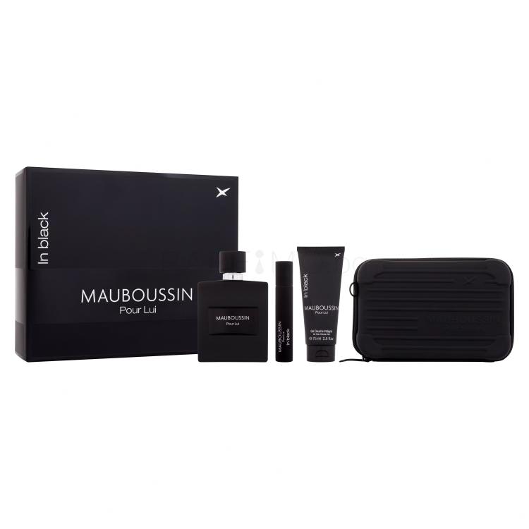 Mauboussin Pour Lui In Black Подаръчен комплект EDP 100 ml + душ гел 75 ml + EDP 20 ml + чантичка през рамо