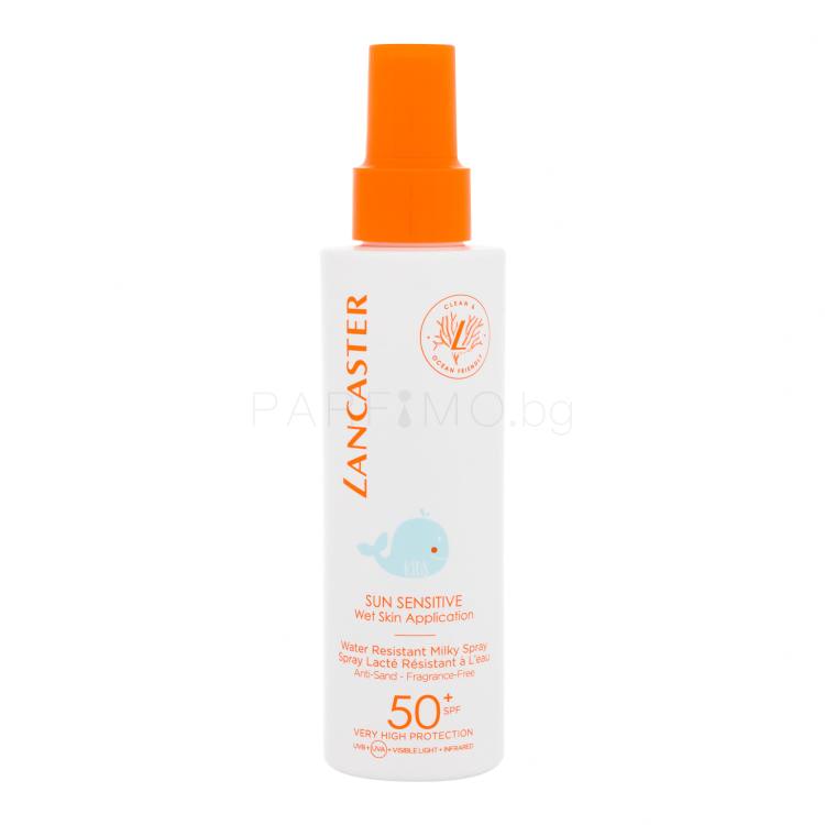 Lancaster Sun Sensitive Water Resistant Milky Spray SPF50+ Слънцезащитна козметика за тяло за деца 150 ml увредена кутия