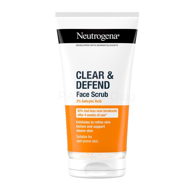 Neutrogena Clear &amp; Defend Face Scrub Ексфолиант 150 ml