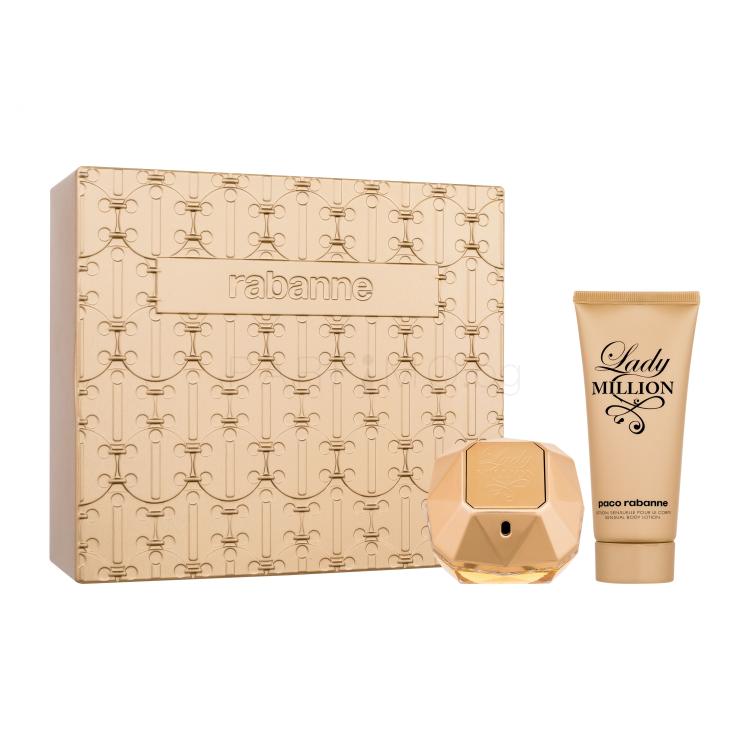 Paco Rabanne Lady Million SET1 Подаръчен комплект EDP 80 ml + лосион за тяло 100 ml + метална кутия