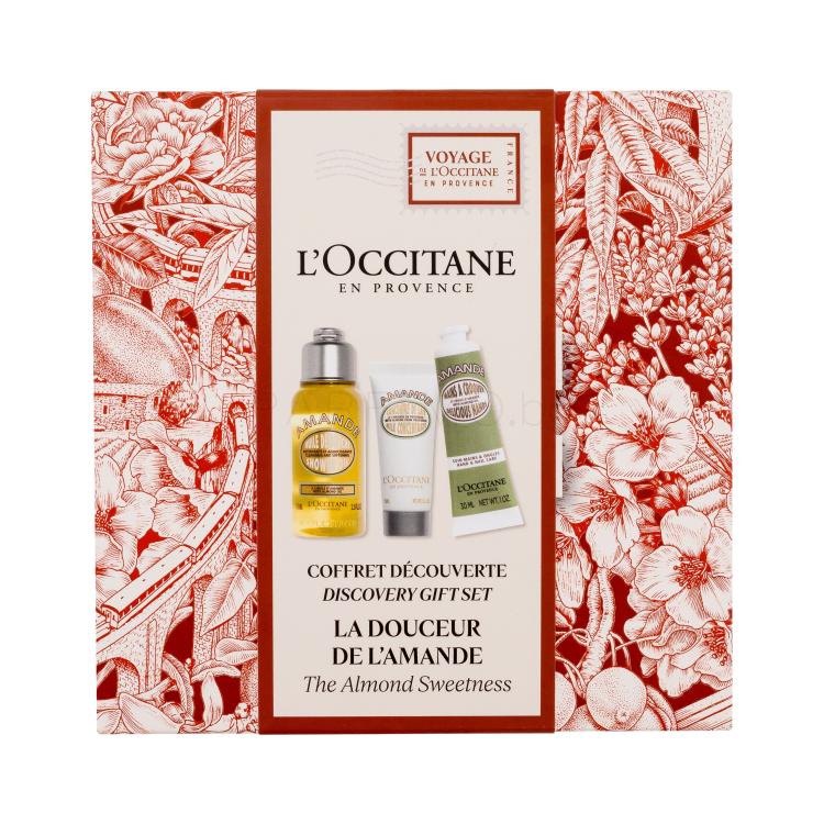 L&#039;Occitane Almond (Amande) Discovery Gift Set Подаръчен комплект душ масло Almond Shower Oil 75 ml + крем за тяло Almond Milk Concentrate 20 ml + крем за ръце Almond Delicious Hands 30 ml