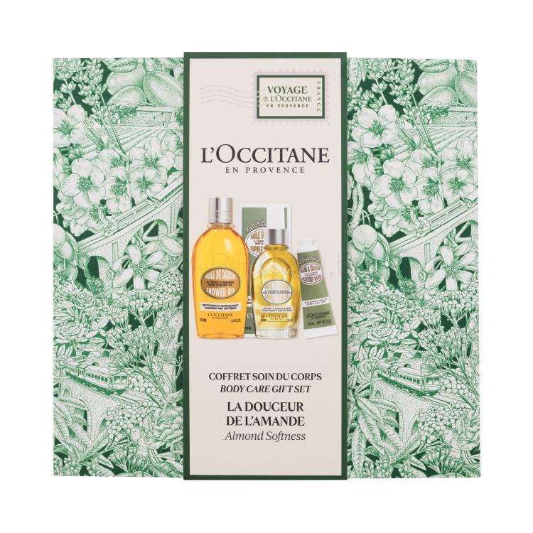 L&#039;Occitane Almond (Amande) Body Care Gift Set Подаръчен комплект душ масло Almond Shower Oil 250 ml + масло за тяло Almond Supple Skin Oil 100 ml + крем за ръце Almond Delicious Hands 30 ml