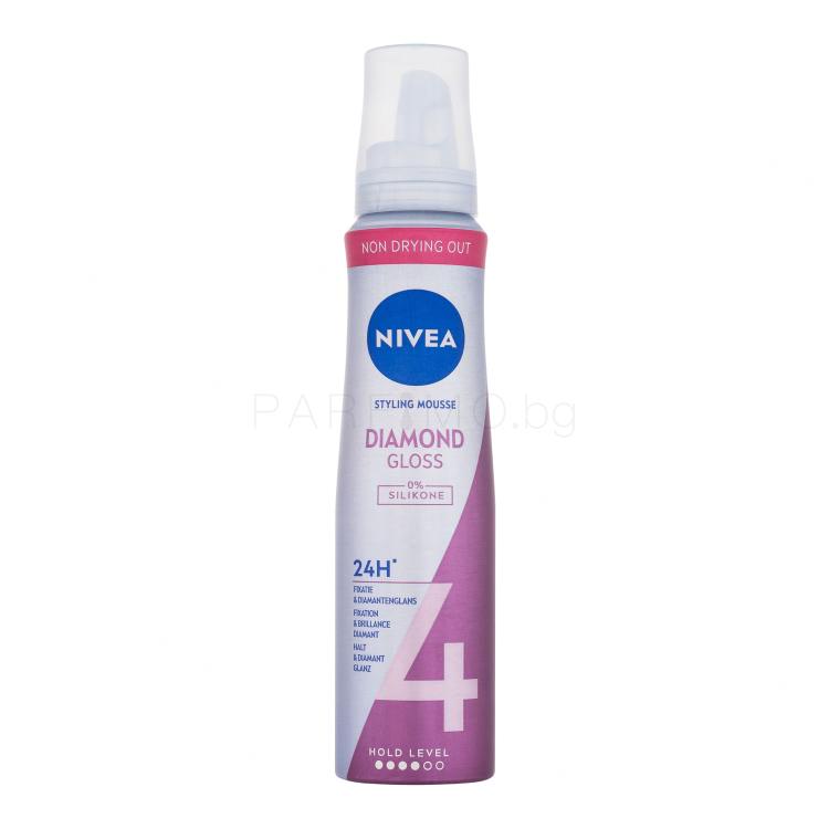 Nivea Diamond Gloss Styling Mousse Втвърдител за коса за жени 150 ml