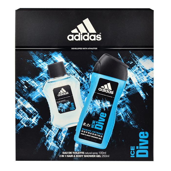 Adidas Ice Dive Подаръчен комплект EDT 100 ml + душ гел 250 ml увредена кутия