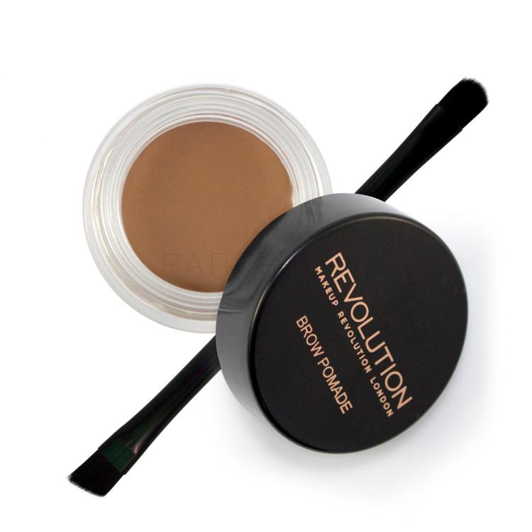 Makeup Revolution London Brow Pomade With Double Ended Brush Гел и помада за вежди за жени 2,5 g Нюанс Soft Brown