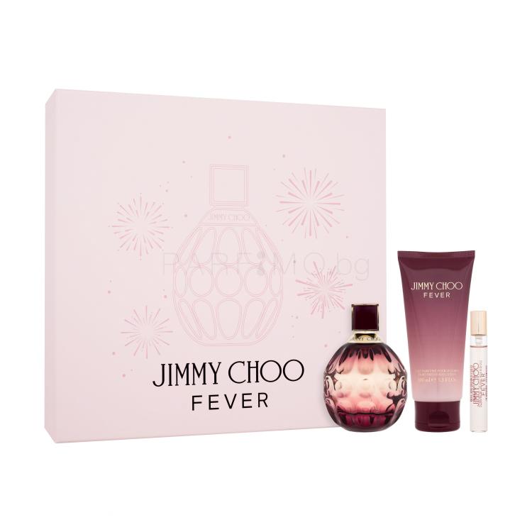 Jimmy Choo Fever Подаръчен комплект EDP 100 ml + лосион за тяло 100 ml + EDP 7,5 ml